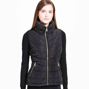 Calvin Klein Jet Black Seamed Puffer Vest MSRP $80